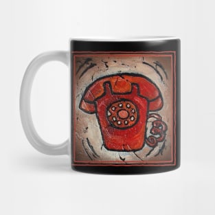 Retro Red Dial Phone Mug